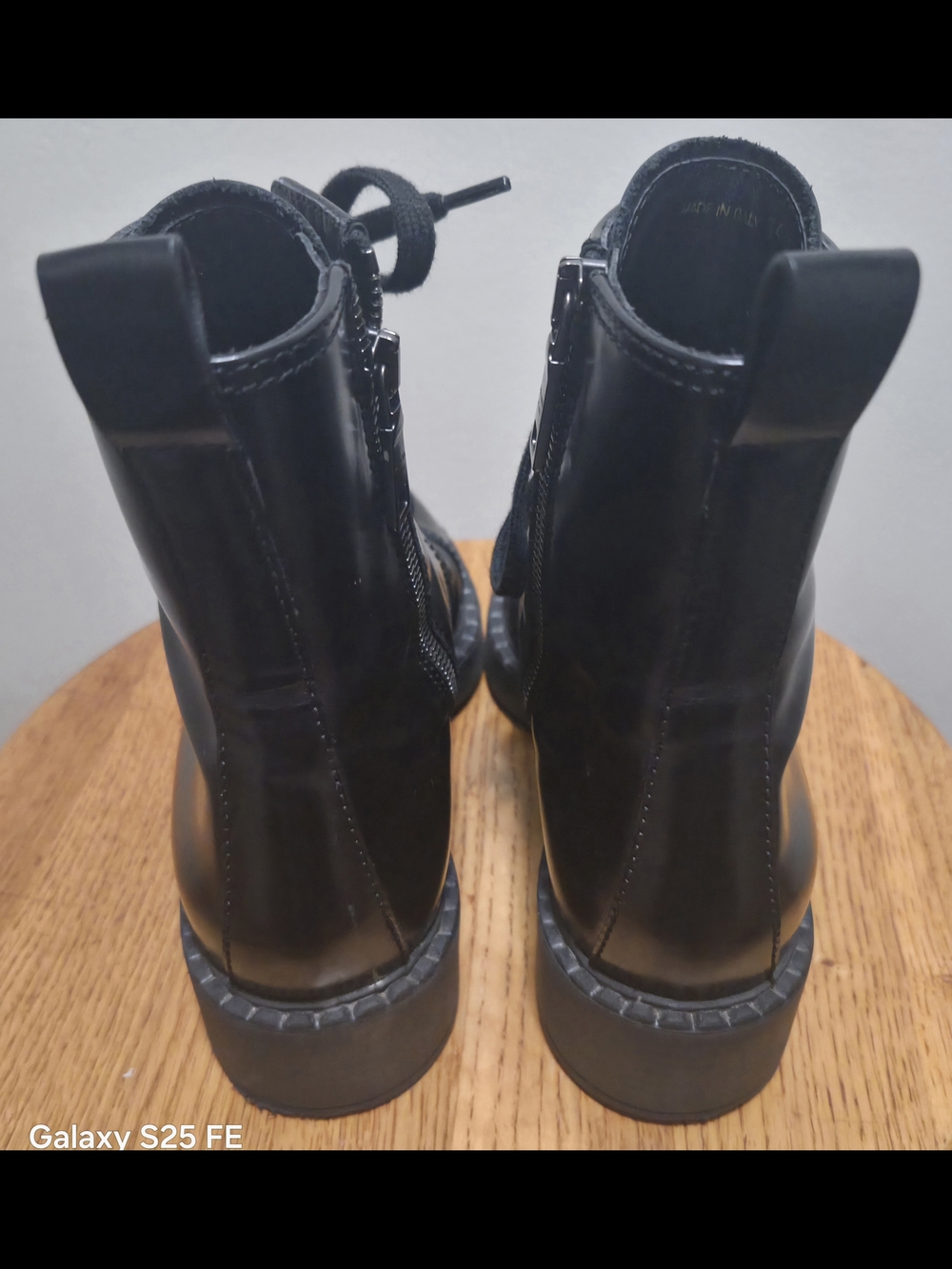 Prada Black Leather Lace-Up Combat Boots - Picture 9 of 11